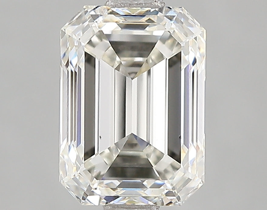 2.29 Carat Emerald Lab Diamond with  Cut Diamond in 14KT  view 1
