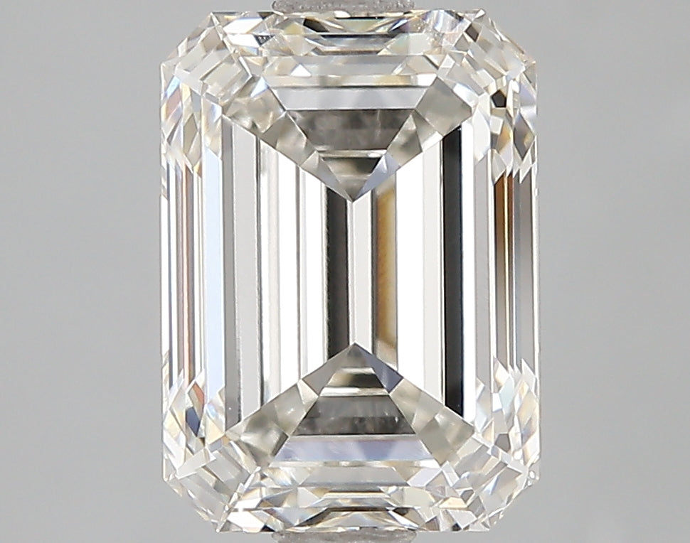 3.16 Carat Emerald Lab Diamond with  Cut Diamond in 14KT  view 1
