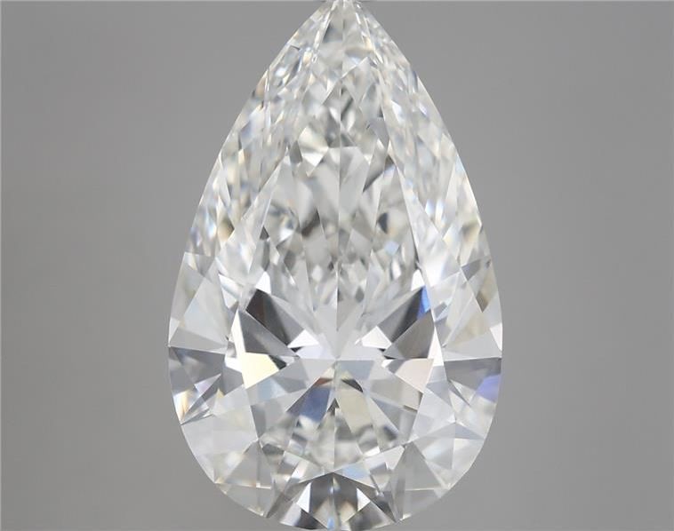 5.49 Carat Pear Lab Diamond with  Cut Diamond in 14KT  view 1
