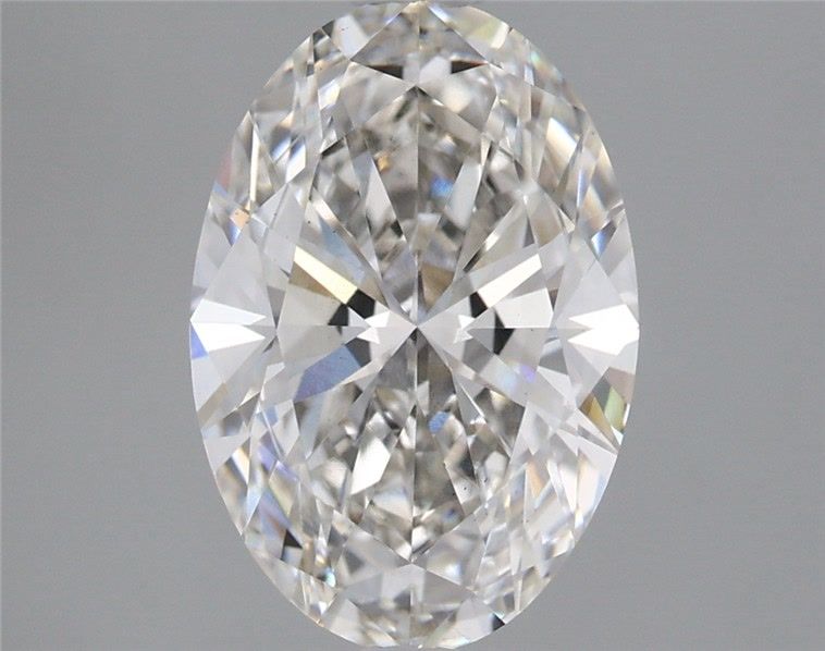 2.72 Carat Oval Lab Diamond with  Cut Diamond in 14KT  view 1
