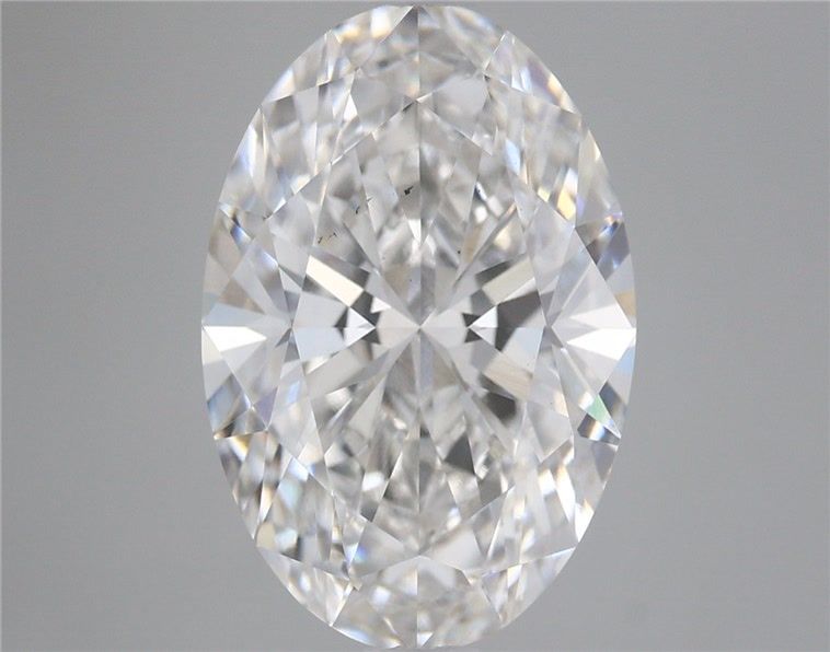 4.42 Carat Oval Lab Diamond with  Cut Diamond in 14KT  view 1
