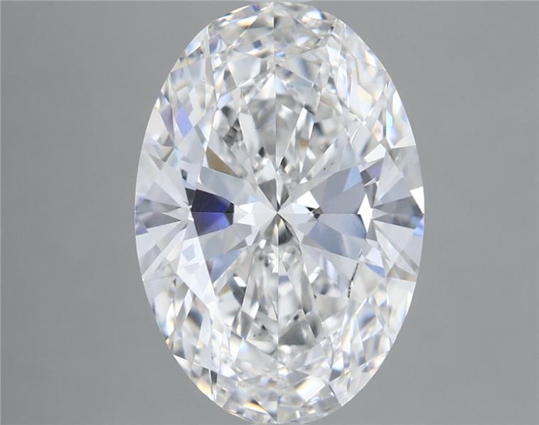 5.13 Carat Oval Lab Diamond with  Cut Diamond in 14KT  view 1
