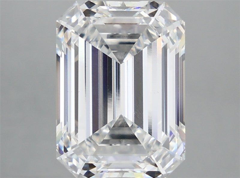 5.26 Carat Emerald Lab Diamond with  Cut Diamond in 14KT  view 1
