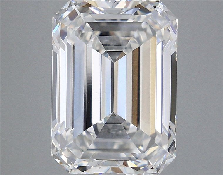 6.08 Carat Emerald Lab Diamond with  Cut Diamond in 14KT  view 1
