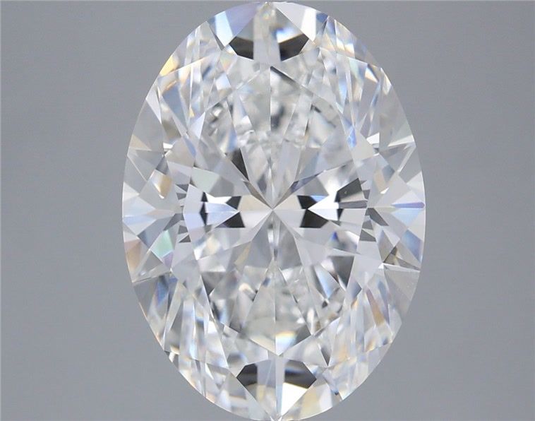 6.02 Carat Oval Lab Diamond with  Cut Diamond in 14KT  view 1
