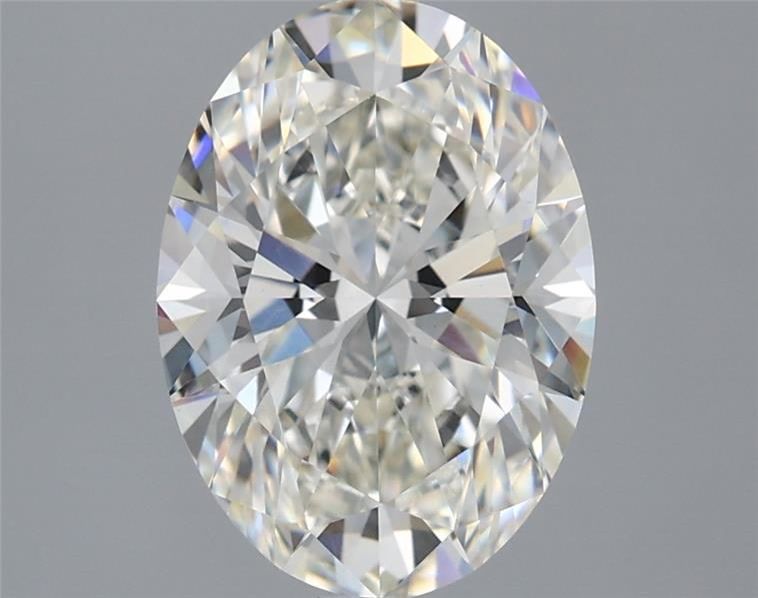 2.58 Carat Oval Lab Diamond with  Cut Diamond in 14KT  view 1
