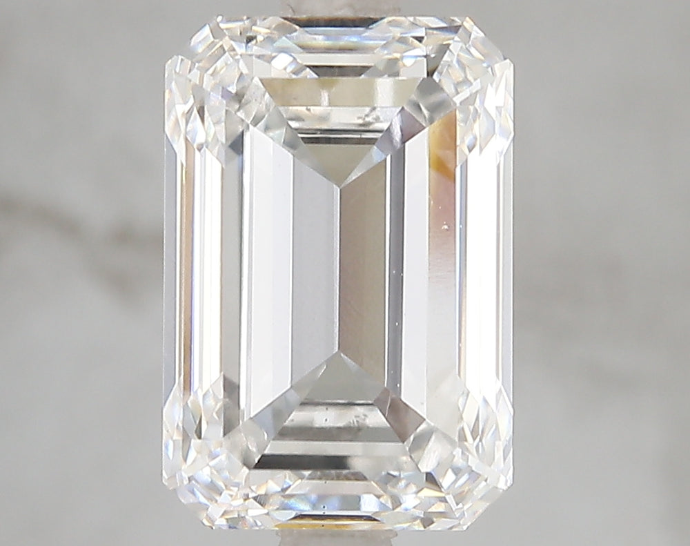 5.01 Carat Emerald Lab Diamond with  Cut Diamond in 14KT  view 1

