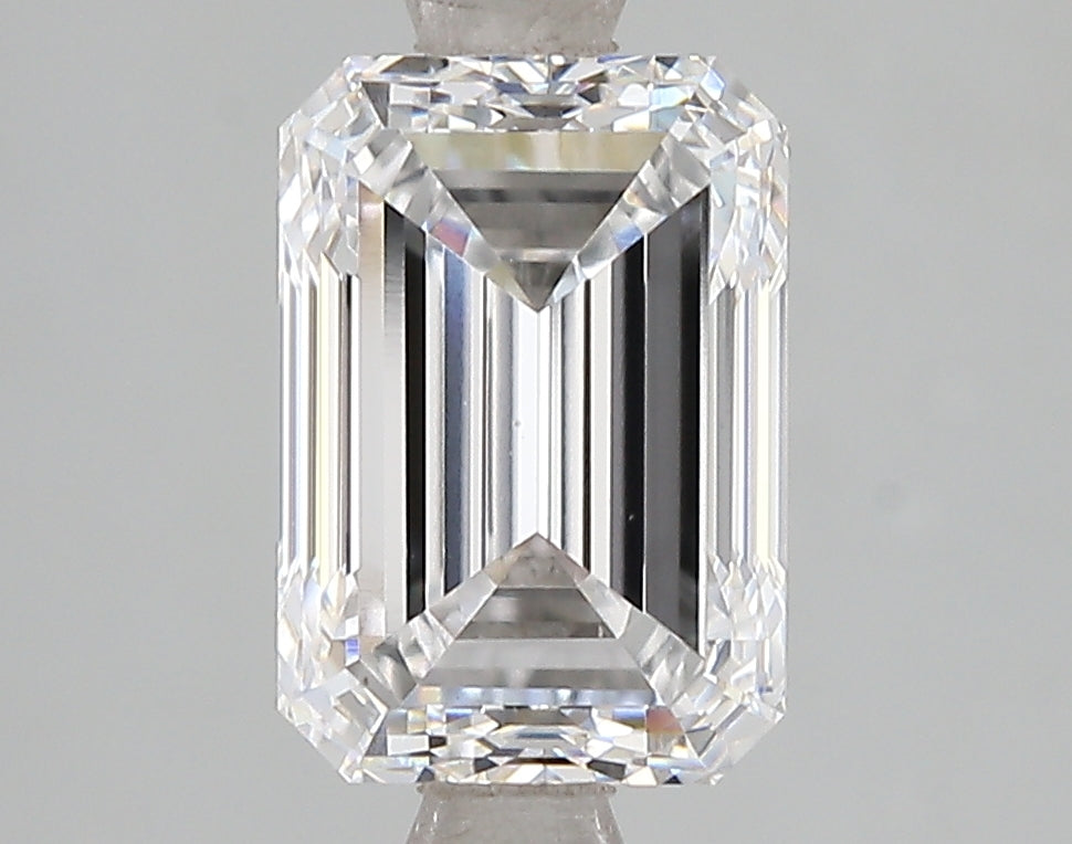 3.05 Carat Emerald Lab Diamond with  Cut Diamond in 14KT  view 1
