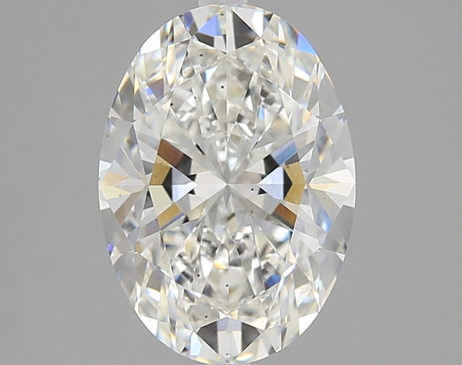 3.01 Carat Oval Lab Diamond with  Cut Diamond in 14KT  view 1
