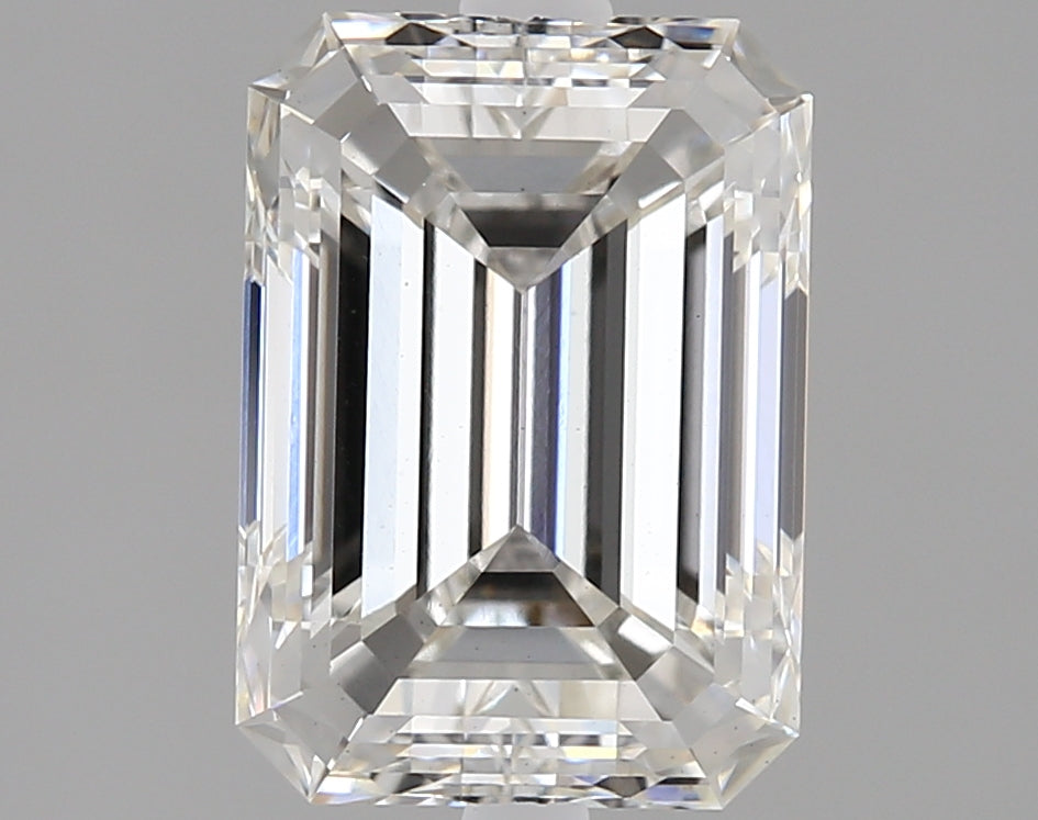 2.15 Carat Emerald Lab Diamond with  Cut Diamond in 14KT  view 1
