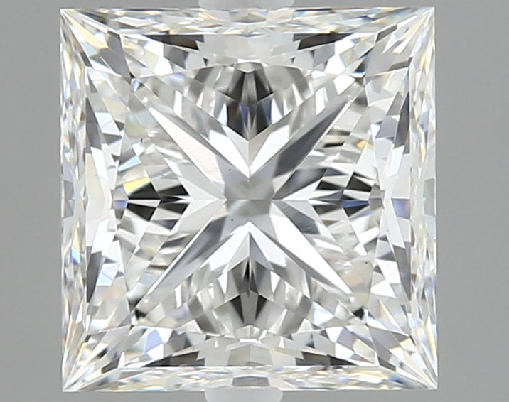 2.75 Carat Princess Lab Diamond with  Cut Diamond in 14KT  view 1
