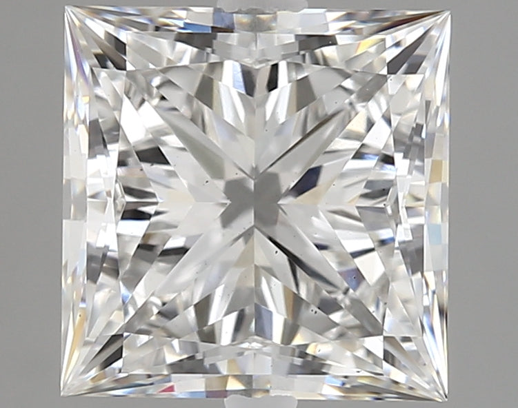 3.01 Carat Princess Lab Diamond with  Cut Diamond in 14KT  view 1
