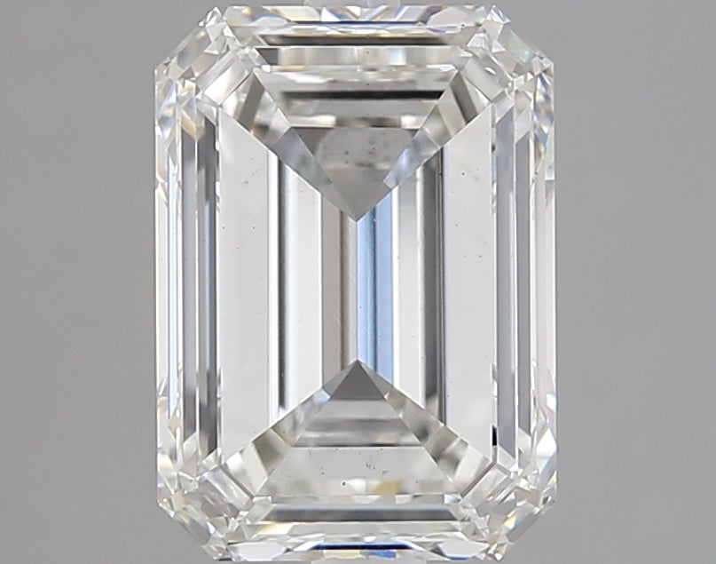 3.01 Carat Emerald Lab Diamond with  Cut Diamond in 14KT  view 1
