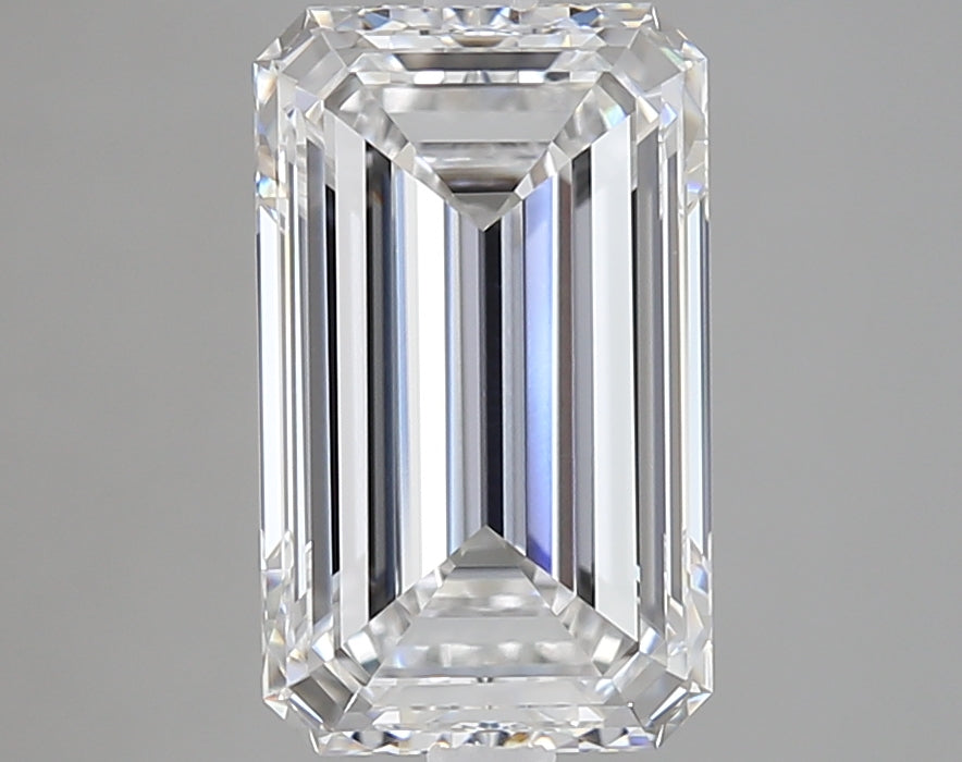 3.01 Carat Emerald Lab Diamond with  Cut Diamond in 14KT  view 1
