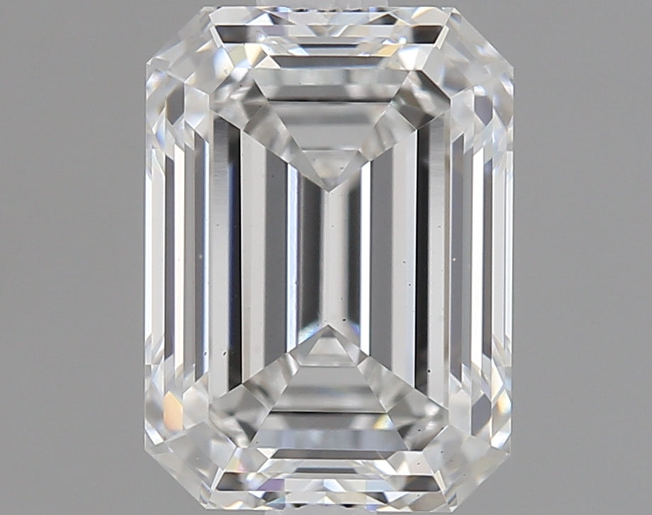 1.5 Carat Emerald Lab Diamond with  Cut Diamond in 14KT  view 1
