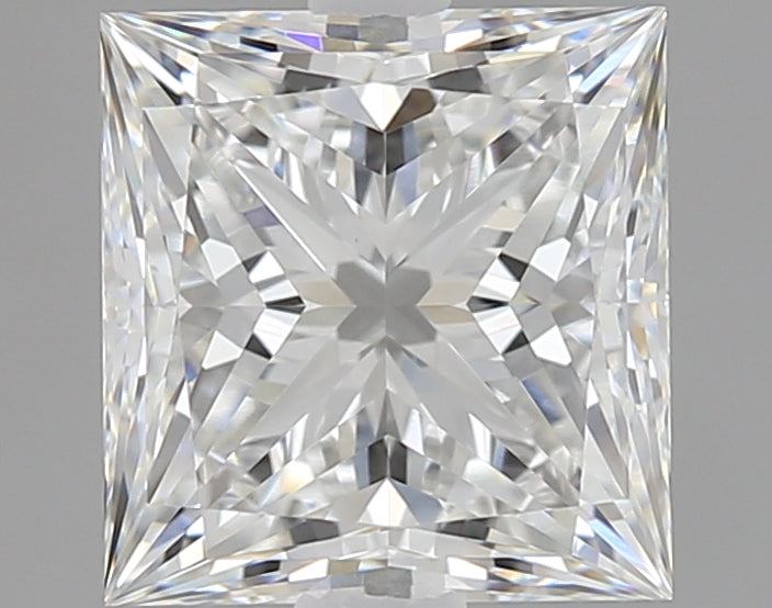 1.61 Carat Princess Lab Diamond with  Cut Diamond in 14KT  view 1

