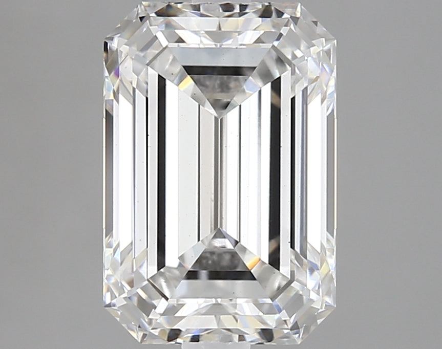 2.76 Carat Emerald Lab Diamond with  Cut Diamond in 14KT  view 1
