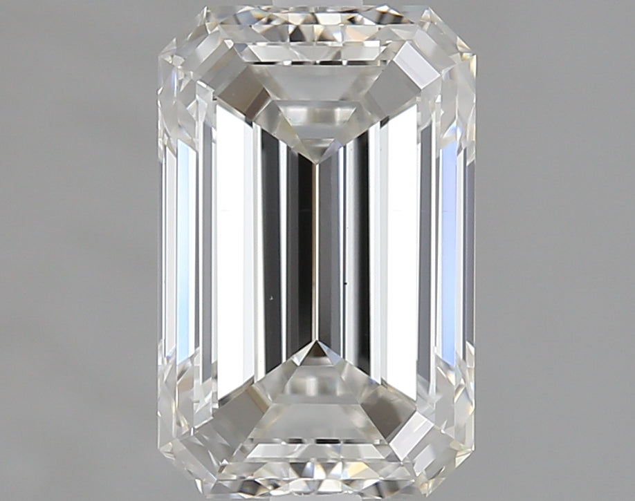 2.05 Carat Emerald Lab Diamond with  Cut Diamond in 14KT  view 1
