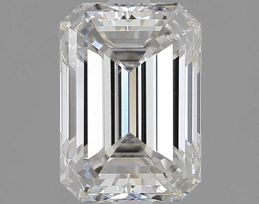 2.04 Carat Emerald Lab Diamond with  Cut Diamond in 14KT  view 1
