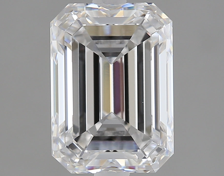 2.5 Carat Emerald Lab Diamond with  Cut Diamond in 14KT  view 1
