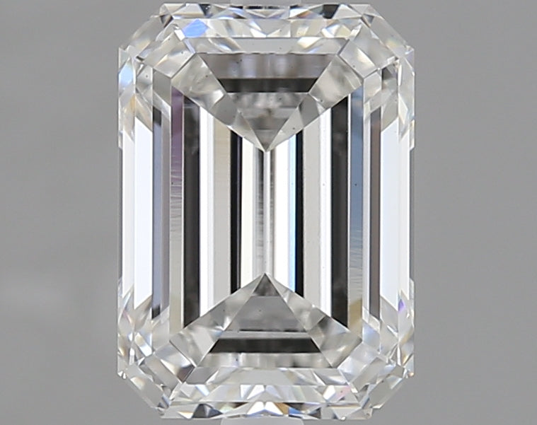 2.07 Carat Emerald Lab Diamond with  Cut Diamond in 14KT  view 1
