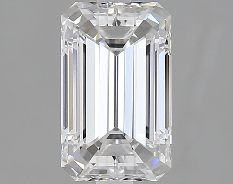 1.5 Carat Emerald Lab Diamond with  Cut Diamond in 14KT  view 1
