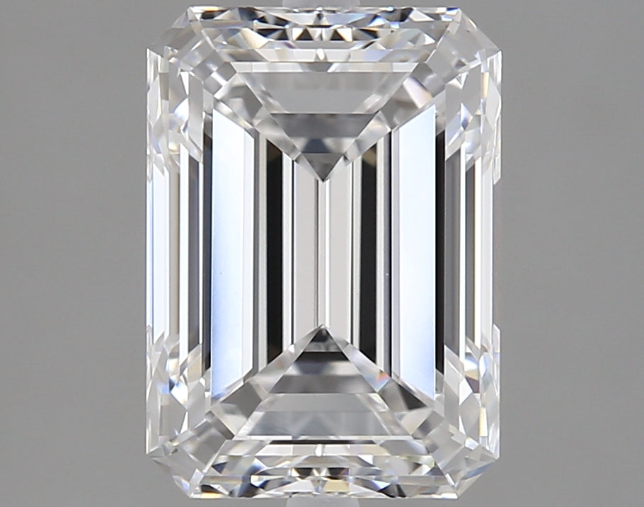 2.7 Carat Emerald Lab Diamond with  Cut Diamond in 14KT  view 1
