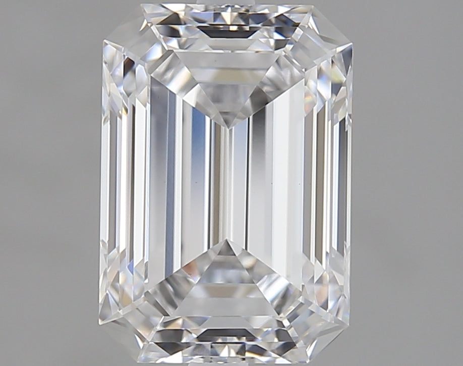 2.52 Carat Emerald Lab Diamond with  Cut Diamond in 14KT  view 1
