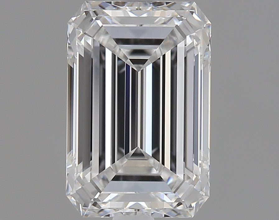 1.5 Carat Emerald Lab Diamond with  Cut Diamond in 14KT  view 1
