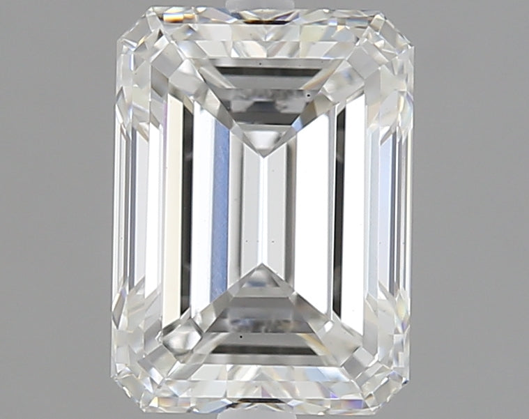 2.01 Carat Emerald Lab Diamond with  Cut Diamond in 14KT  view 1
