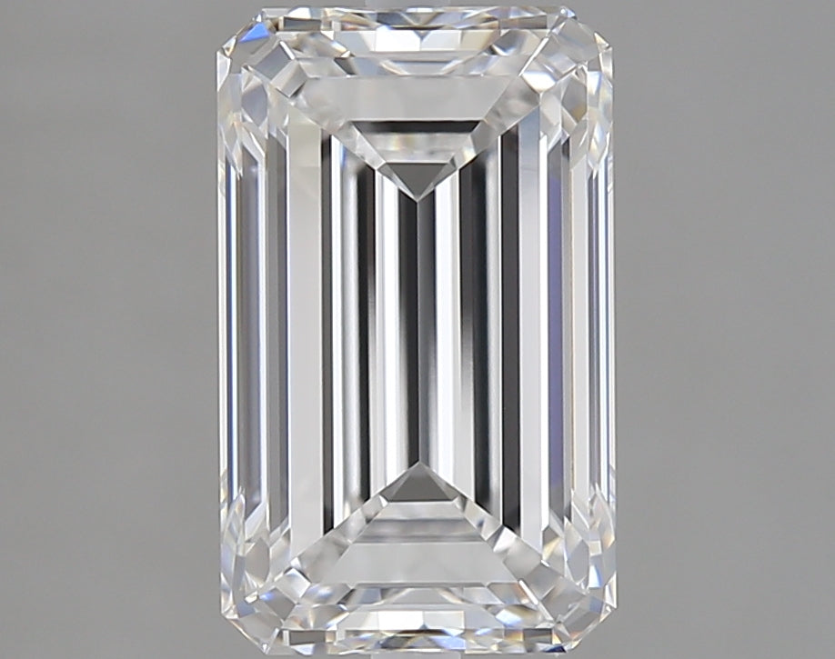 3.02 Carat Emerald Lab Diamond with  Cut Diamond in 14KT  view 1

