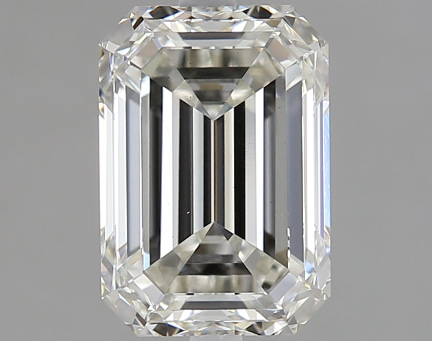 2.01 Carat Emerald Lab Diamond with  Cut Diamond in 14KT  view 1
