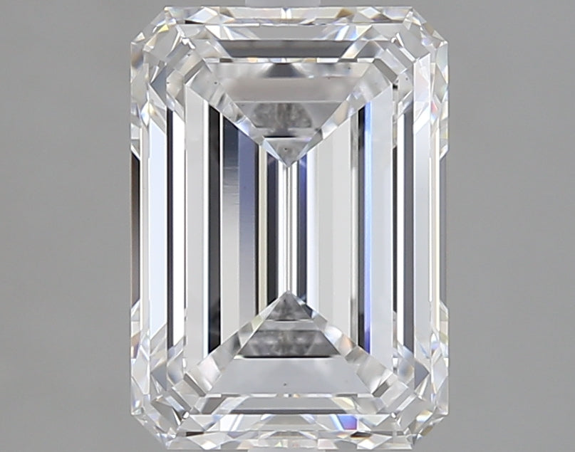 2.64 Carat Emerald Lab Diamond with  Cut Diamond in 14KT  view 1
