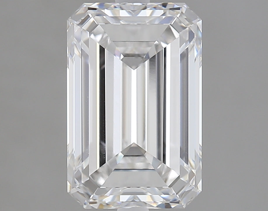 2.53 Carat Emerald Lab Diamond with  Cut Diamond in 14KT  view 1
