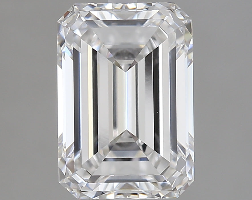 2.54 Carat Emerald Lab Diamond with  Cut Diamond in 14KT  view 1
