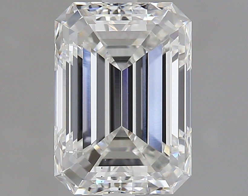 2.05 Carat Emerald Lab Diamond with  Cut Diamond in 14KT  view 1
