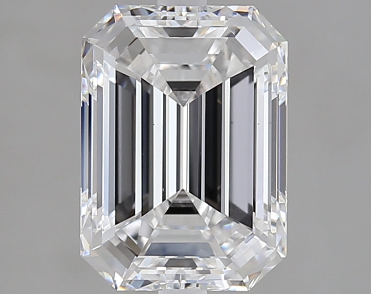 2.5 Carat Emerald Lab Diamond with  Cut Diamond in 14KT  view 1
