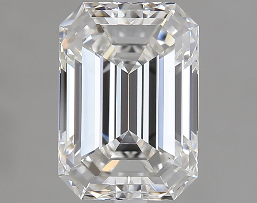 2.01 Carat Emerald Lab Diamond with  Cut Diamond in 14KT  view 1

