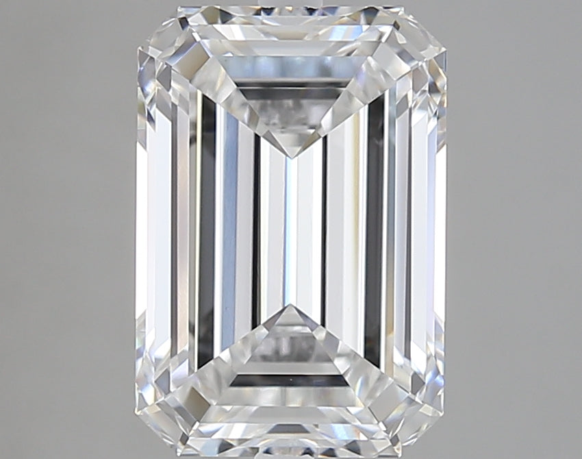 4.03 Carat Emerald Lab Diamond with  Cut Diamond in 14KT  view 1
