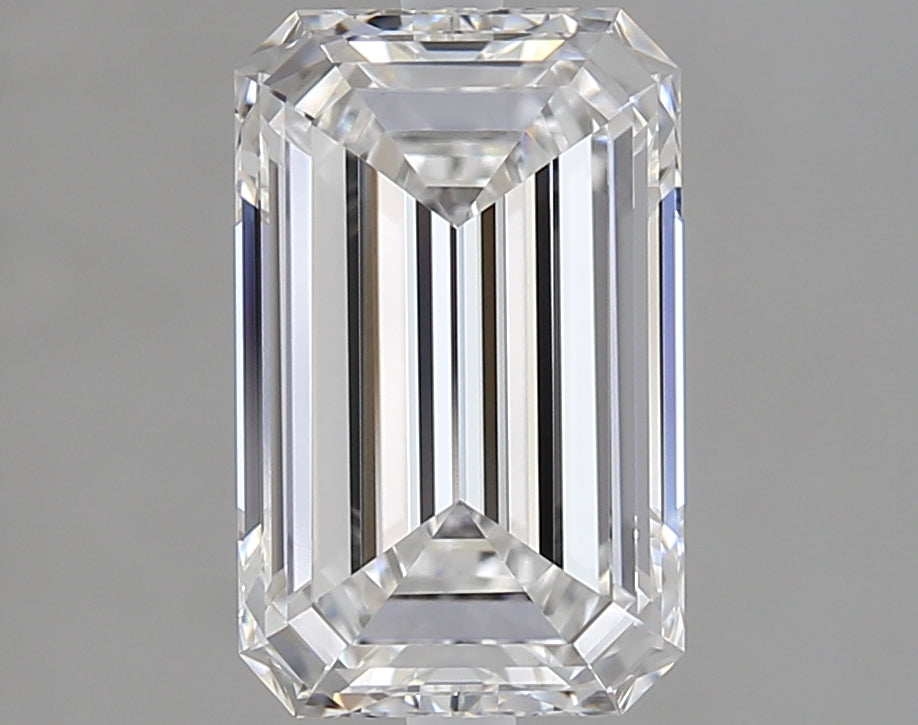 2.01 Carat Emerald Lab Diamond with  Cut Diamond in 14KT  view 1
