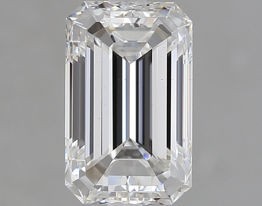 1.5 Carat Emerald Lab Diamond with  Cut Diamond in 14KT  view 1
