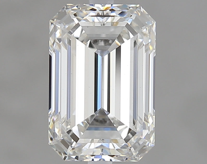 2.01 Carat Emerald Lab Diamond with  Cut Diamond in 14KT  view 1
