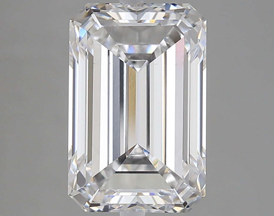 5.03 Carat Emerald Lab Diamond with  Cut Diamond in 14KT  view 1
