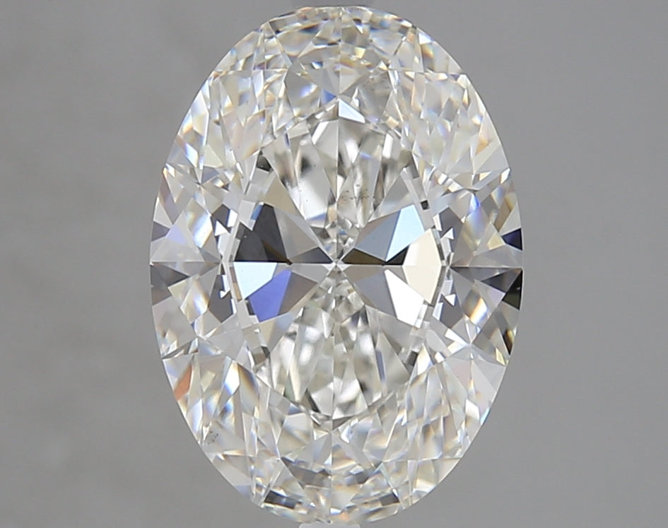 4.01 Carat Oval Lab Diamond with  Cut Diamond in 14KT  view 1
