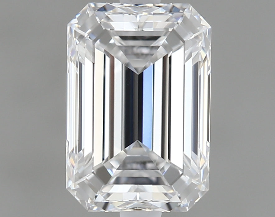1.03 Carat Emerald Lab Diamond with  Cut Diamond in 14KT  view 1
