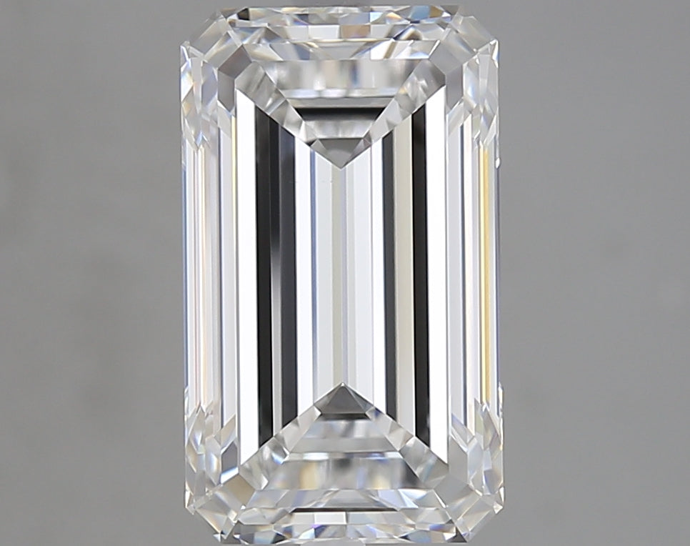 5.02 Carat Emerald Lab Diamond with  Cut Diamond in 14KT  view 1
