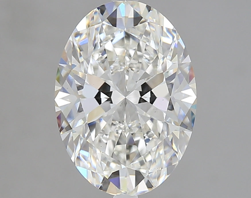 3.01 Carat Oval Lab Diamond with  Cut Diamond in 14KT  view 1
