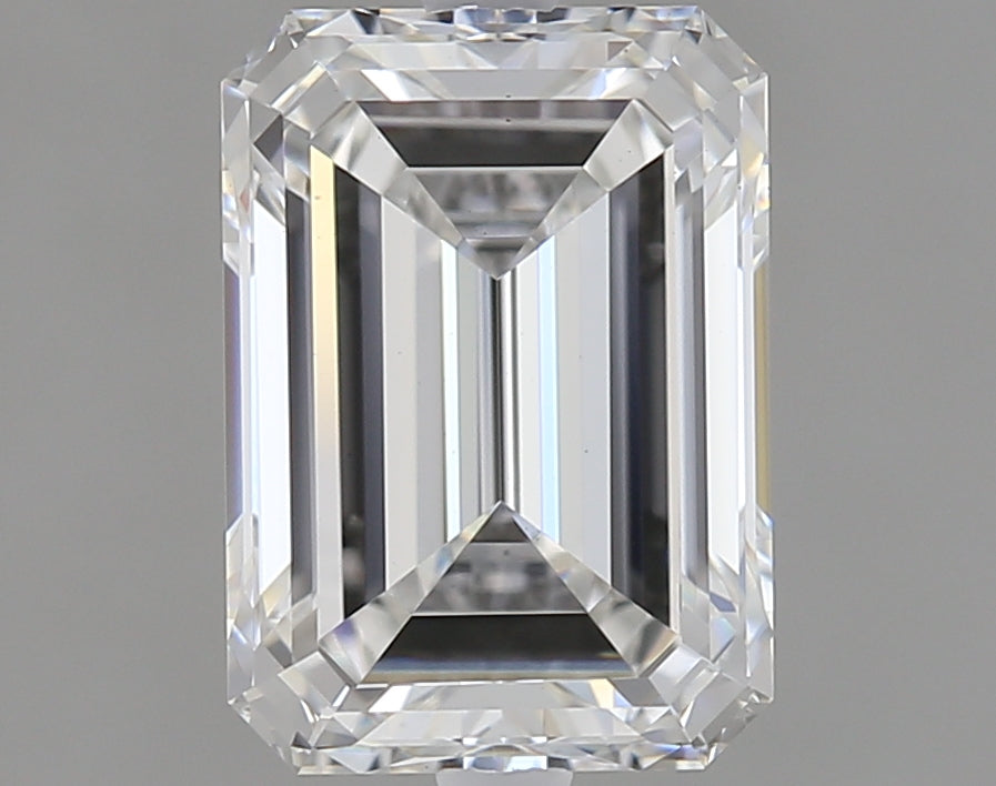 1.5 Carat Emerald Lab Diamond with  Cut Diamond in 14KT  view 1

