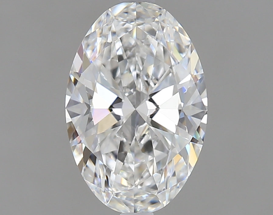 1.0 Carat Oval Lab Diamond with  Cut Diamond in 14KT  view 1
