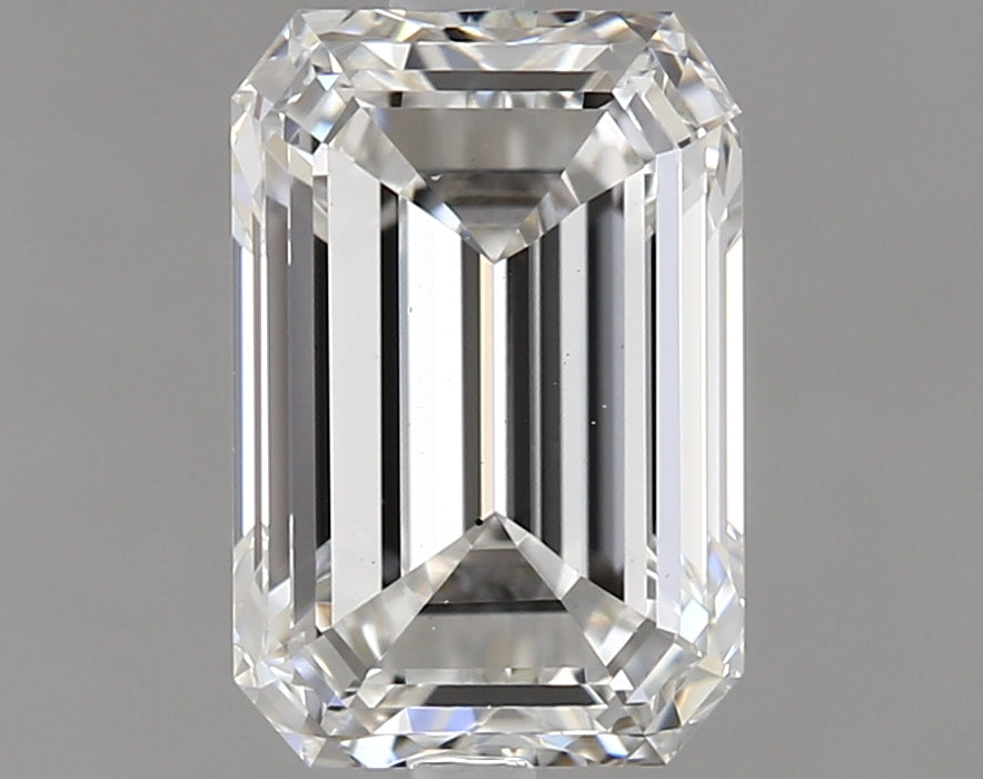 1.5 Carat Emerald Lab Diamond with  Cut Diamond in 14KT  view 1
